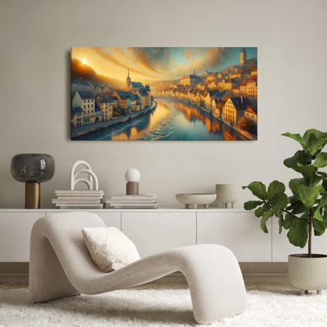 OBRAZ ZÁŘE TICHÉHO MĚSTA - OBRAZY MĚSTA - OBRAZY