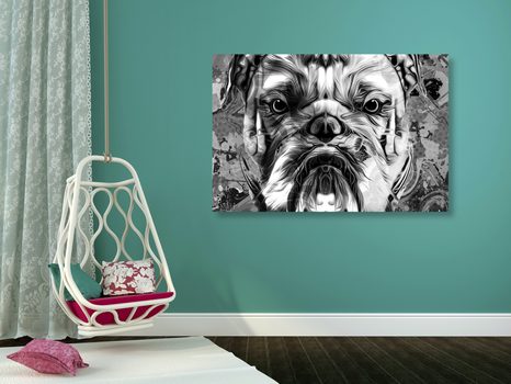 OBRAZ BULDOČEK V ČERNOBÍLÉM PROVEDENÍ - ČERNOBÍLÉ OBRAZY - OBRAZY