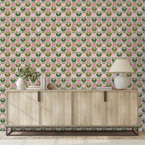 TAPETA KVĚTINOVÉ VZORY VE VINTAGE STYLU - VZOROVANÉ TAPETY - TAPETY