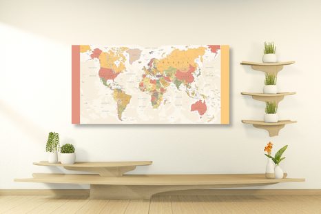 OBRAZ PODROBNÁ MAPA SVETA - OBRAZY - 🔥 TOTÁLNY VÝPREDAJ 🔥