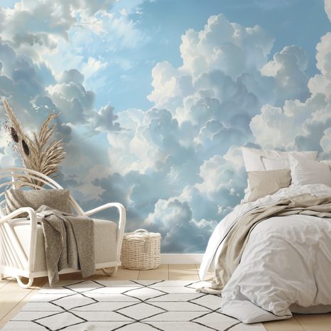 TAPETA PAHULJASTI BIJELI OBLACI NA PLAVOM NEBU - TAPETE PRIRODA - TAPETE