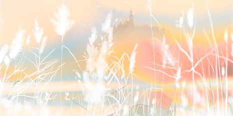 STAMPA SU TELA – CASTELLO DA FIABA SULLA COLLINA - QUADRI DI NATURA E PAESAGGIO - STAMPE E QUADRI