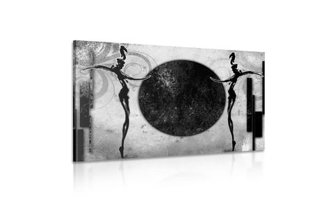 WANDBILD AFRIKANISCHER TANZ IN SCHWARZ-WEISS - SCHWARZ-WEISSE BILDER - BILDER