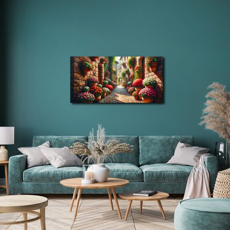 OBRAZ ULICE PLNÁ KVĚTIN - OBRAZY MĚSTA - OBRAZY