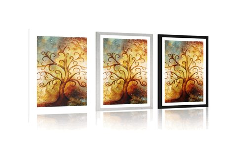 POSTER – ALBERO DELLA VITA CON ASTRAZIONE DELL'UNIVERSO - FENG SHUI - POSTER