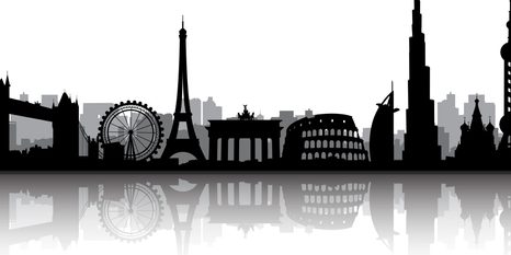 SLIKA MEDNARODNI SIMBOLI METROPOL - ČRNOBELE SLIKE - SLIKE