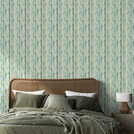 SAMOLJEPLJIVA TAPETA ZELENE I PLAVE VERTIKALNE PRUGE - TAPETE S UZORKOM - TAPETE