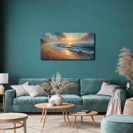 SLIKA ZLATA SVETLOBA NA PLAŽI - SLIKE VZHOD IN ZAHOD SONCA - SLIKE