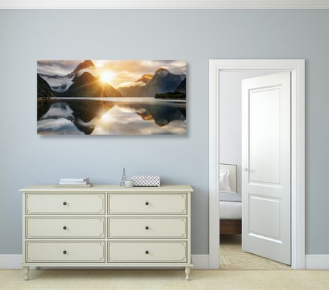 OBRAZ MILFORD SOUND PŘI VÝCHODU SLUNCE - OBRAZY PŘÍRODY A KRAJINY - OBRAZY