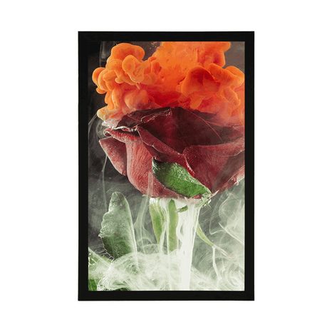 PLAKAT RUŽA S APSTRAKTNIM ELEMENTIMA - CVIJEĆE - PLAKATI