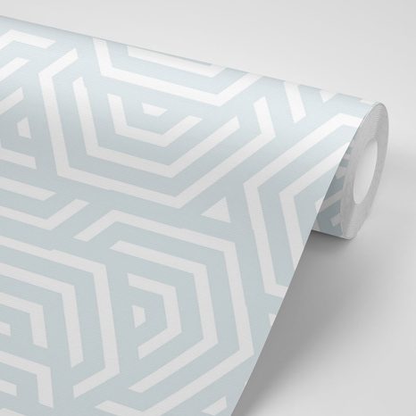 TAPETA TRENDOVÝ ŠEDO-MODRÝ VZOR - VZOROVANÉ TAPETY - TAPETY