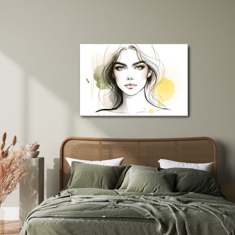 WANDBILD REIZVOLLES GESICHT MIT AQUARELL - WANDBILDER FRAUEN - BILDER