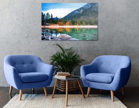 OBRAZ JEZERO V NÁDHERNÉ PŘÍRODĚ - OBRAZY PŘÍRODY A KRAJINY - OBRAZY