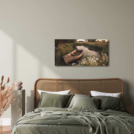 WANDBILD BOOT IN BLUMIGER BUCHT - BILDER SEEN - BILDER