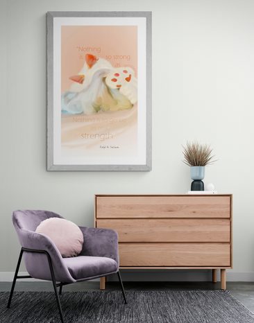 PLAGÁT S PASPARTOU CITÁT O SILE A JEMNOSTI - MOTÍVY Z NAŠEJ DIELNE - PLAGÁTY