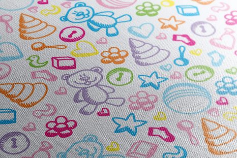 OBRAZ DĚTSKÉ HRAČKY V PASTELOVÝCH BARVÁCH - DĚTSKÉ OBRAZY - OBRAZY