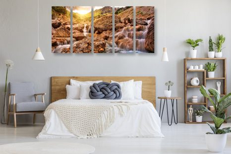 5-RÉSZES KÉP ALPESI VÍZESÉS - VÍZESÉST ÁBRÁZOLÓ KÉPEK - KÉPEK