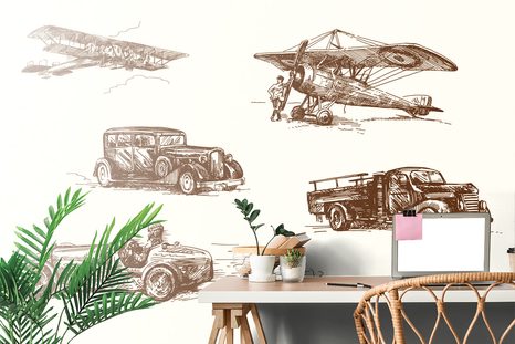 TAPETA RETRO DOPRAVNÍ PROSTŘEDKY - VINTAGE A RETRO TAPETY - TAPETY