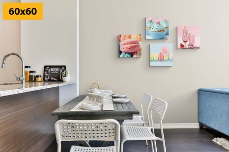CANVAS PRINT SET FOR LOVERS OF SWEET TEMPTATION - SET OF PICTURES - PICTURES