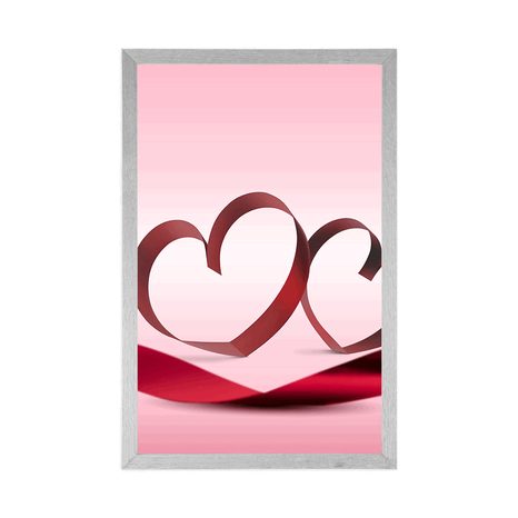 POSTER HEARTS WITH A RIBBON - LOVE - POSTERS