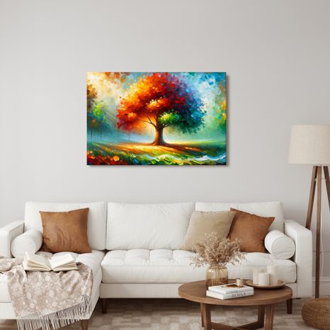 WANDBILD LEBENSBAUM IN REGENBOGENFARBEN - BILDER BÄUME DES LEBENS - BILDER