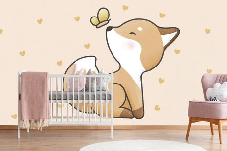 SAMOLEPÍCÍ TAPETA ZVĚDAVÁ LIŠTIČKA - SAMOLEPÍCÍ TAPETY - TAPETY