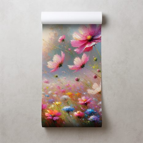 TAPETE BUNTE BLÜHENDE WIESENBLUMEN - TAPETEN - 🔥 TOTALAUSVERKAUF