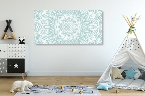 KÉP MANDALA HARMÓNIA KÉK ALAPON - FENG SHUI KÉPEK - KÉPEK