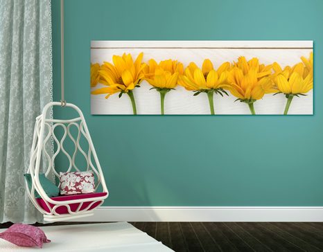 FOTO OP CANVAS PRACHTIGE GELE BLOEMEN - SCHILDERIJEN - MEGA UITVERKOOP TOT 70% 🔥