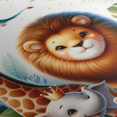 WANDBILD KÖNIG DES DSCHUNGELS UND SEINE SÜSSEN FREUNDE - KINDERBILDER TIERE - BILDER