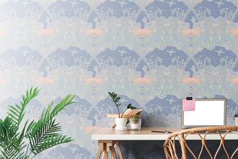 PAPIER PEINT – FORÊT MYSTÉRIEUSE SUR FOND GRIS - PAPIERS PEINTS NATURE - PAPIERS PEINTS PANORAMIQUES