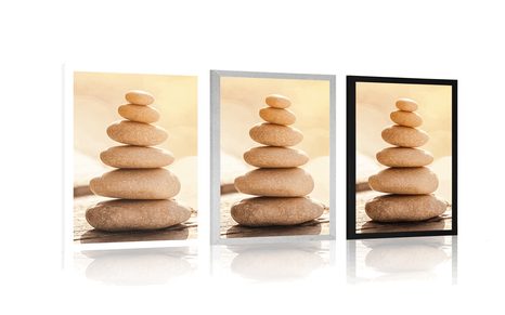 PLAKÁT STABILNÍ PYRAMIDA Z KAMENŮ - FENG SHUI - PLAKÁTY