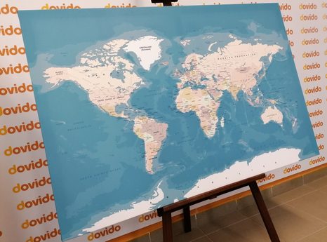 OBRAZ NA KORKU STYLOVÁ VINTAGE MAPA SVĚTA - OBRAZY NA KORKU - OBRAZY