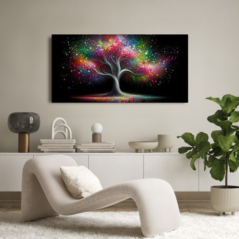 OBRAZ ZÁŘIVÝ STROM ŽIVOTA V NOCI - OBRAZY STROMY ŽIVOTA - OBRAZY