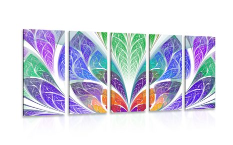 5-PIECE CANVAS PRINT COLORED GLASS ABSTRACTION