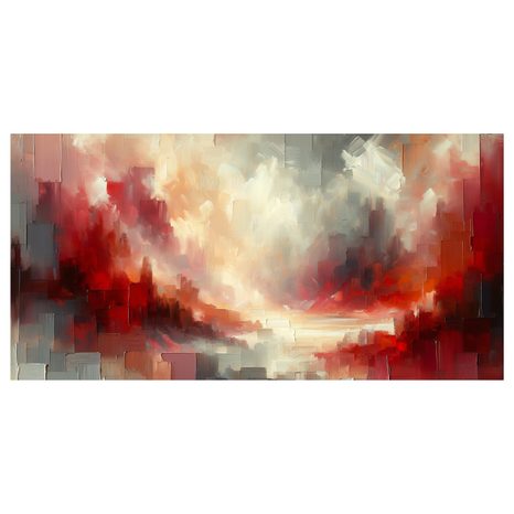 OBRAZ PLAMENY V RUDÉ MLZE - OBRAZY ABSTRAKTNÍ TVARY - OBRAZY