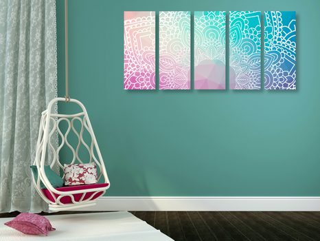 5-DÍLNÝ OBRAZ PRVKY MANDALY - OBRAZY FENG SHUI - OBRAZY