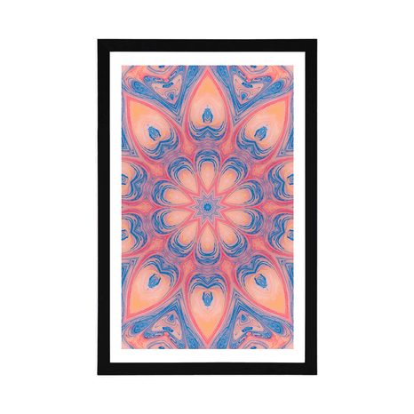 POSTER WITH MOUNT HYPNOTIC MANDALA - FENG SHUI - POSTERS