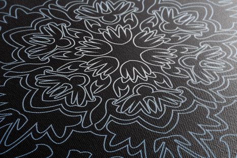 OBRAZ ORNAMENTÁLNA MANDALA NA ČIERNOM POZADÍ - OBRAZY FENG SHUI - OBRAZY