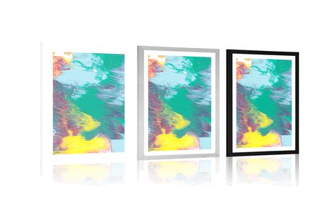 POSTER WITH MOUNT ABSTRACTION IN PASTEL COLORS - ABSTRACT AND PATTERNED - POSTERS