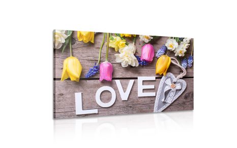 OBRAZ S NÁPISOM LOVE - OBRAZY S NÁPISMI A CITÁTMI - OBRAZY