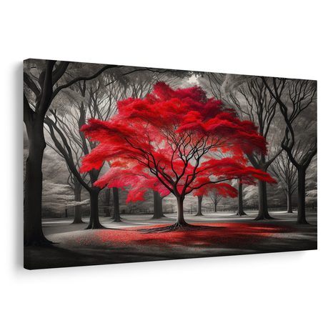 OBRAZ RUDÝ STROM ŽIVOTA V LESE - OBRAZY STROMY ŽIVOTA - OBRAZY