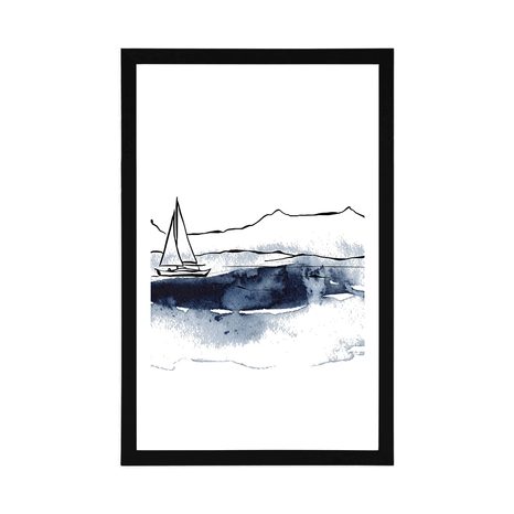 POSTER WITH MOUNT YACHT AT SEA - NATURE - POSTERS