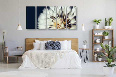 5-RÉSZES KÉP PITYPNAG SÖTÉT HÁTTÉREN - VIRÁGMINTÁS KÉPEK - KÉPEK