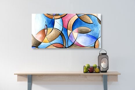 WANDBILD ABSTRAKTE ZEICHNUNG VON FORMEN - ABSTRAKTE BILDER - BILDER