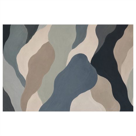 TABLEAU SUR TOILE – FORMES ORGANIQUES AUX COULEURS SOURDES - IMAGES FORMES ABSTRAITES - TABLEAUX