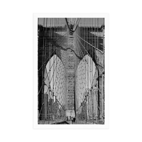 POSTER – PONTE DI MANHATTAN A NEW YORK IN BIANCO E NERO - NERO E BIANCO - POSTER