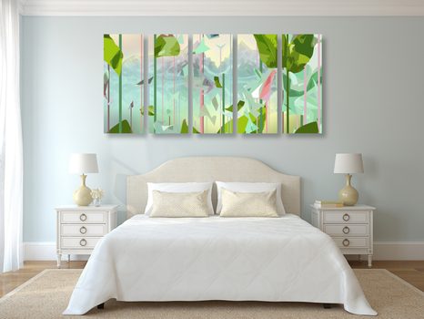 5-DELNA SLIKA ABSTRAKTEN RAJ - SLIKE DREVESA IN LISTI - SLIKE