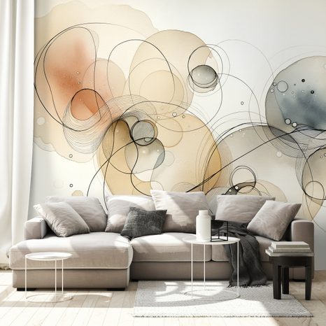SAMOLEPÍCÍ TAPETA ABSTRAKTNÍ AKVARELOVÉ KRUHY - ΑΦΗΡΗΜΈΝΗ ΤΑΠΕΤΣΑΡΊΑ - ΤΑΠΕΤΣΑΡΊΕΣ