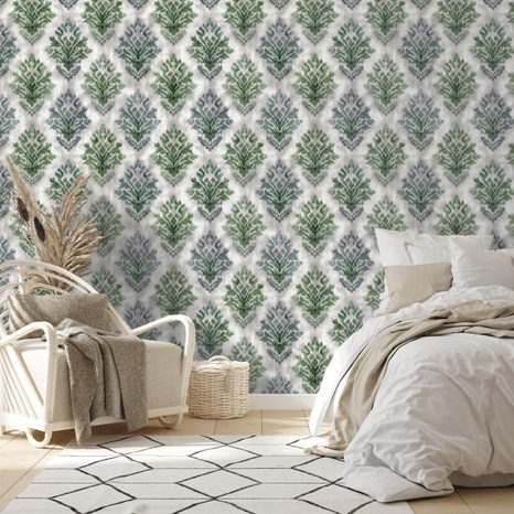 SAMOLJEPLJIVA FOTOTAPETA ZELENI VINTAGE ORNAMENTI - TAPETE S UZORKOM - TAPETE